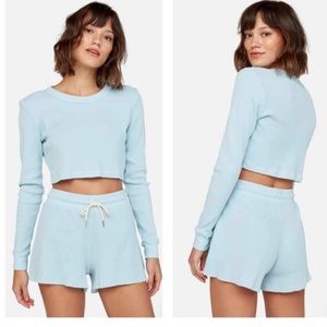 MATE the Label Thermal Crop Top and Short Set-NWOT!